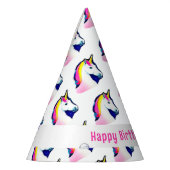 Niedlich Magical Unicorn Muster Mädchenname Geburt Partyhütchen (Links)