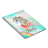 Niedlich Magical Unicorn Personalisiertes Notebook Notizblock (Rechte Seite)