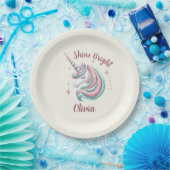 Niedlich Magical Unicorn Shine Bright Pappteller (Party)
