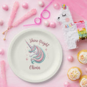 Niedlich Magical Unicorn Shine Bright Pappteller (Party)