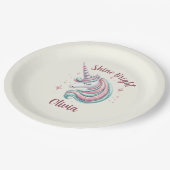 Niedlich Magical Unicorn Shine Bright Pappteller (Schrägansicht)