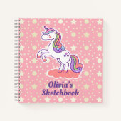 Niedlich Magical Unicorn Star Polka Dot Personalis Notizblock (Vorderseite)