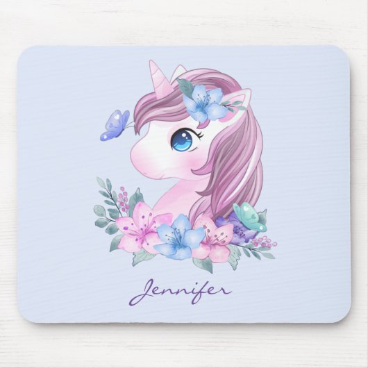 Niedlich & magisch Baby Unicorn mit Big Eyes Mousepad (Vorne)
