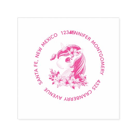 Niedlich & magisch Baby Unicorn mit Big Eyes Permastempel (Design)