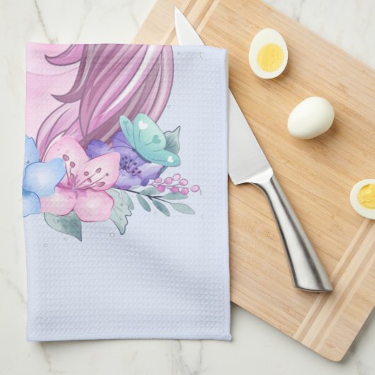 Niedlich & magisch Baby Unicorn Wasserfarbe Geschirrtuch (Viertel Falte)