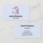 Niedlich & magisch Baby Unicorn Wasserfarbe Visitenkarte (Vorne/Hinten)