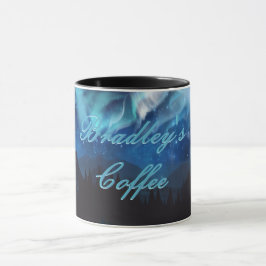 Niedlich, magisch, dunkel, Aurora Borealis, Person Tasse