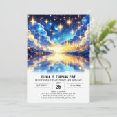 Niedlich Magische Celestie Digital Geburtstag Einladung (Stehend Vorderseite)