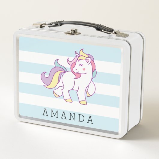 Niedlich Magische Einhorn-Pastellfarbe MÄDLICH Metall Lunch Box (Vorderseite)