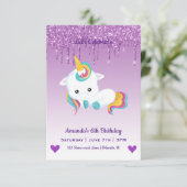 Niedlich Magische Einladung zum Geburtstag (Stehend Vorderseite)