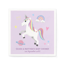 Niedlich Magische Lila Einhorn Girls Babydusche