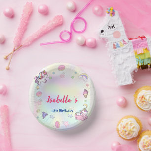 Niedlich Magische Rainbow Unicorn Geburtstagsparty Pappteller