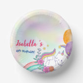 Niedlich Magische Regenbogenkatze Unicorn Geburtst Pappteller (Vorderseite)