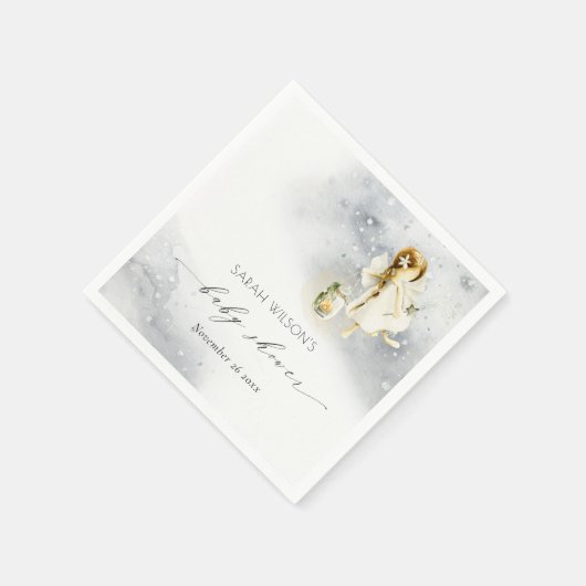 Niedlich Magische Sternencreme-Dusche Serviette (Ecke)