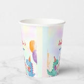 Niedlich Magischer Regenbogen Dino Einhorn Geburts Pappbecher (Rechts)