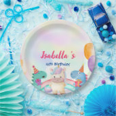 Niedlich Magischer Regenbogen Dino Einhorn Geburts Pappteller (Party)