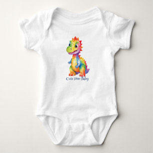 Niedlich Magischer Regenbogen Dinosaur Happy Birth Baby Strampler
