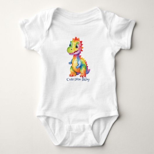 Niedlich Magischer Regenbogen Dinosaur Happy Birth Baby Strampler (Vorderseite)