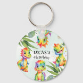 Niedlich Magischer Regenbogen Dinosaur Happy Birth Schlüsselanhänger (Rückseite)