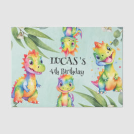 Niedlich Magischer Regenbogen Dinosaur Happy Birth Seidenpapier