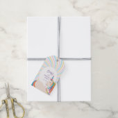 Niedlich Magischer Regenbogen Einhorn Girl 1. Gebu Geschenkanhänger (Mit Garn)