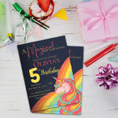 Niedlich Magischer Regenbogen Einhorn Sparkle Gebu Einladung