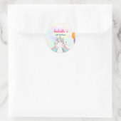 Niedlich Magischer Regenbogen Unicorn Happy Birthd Runder Aufkleber (Tasche)
