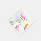 Niedlich Magischer Regenbogen Unicorn Happy Birthd Serviette (Ecke)