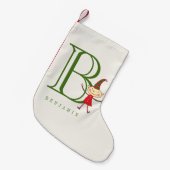 Niedlich Magischer Weihnachtself-Name Monogram Hol Kleiner Weihnachtsstrumpf (Vorderansicht (hängend))