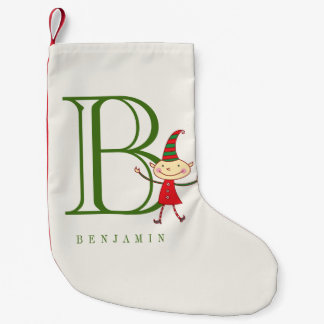 Niedlich Magischer Weihnachtself-Name Monogram Hol Kleiner Weihnachtsstrumpf