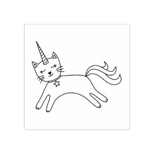 Niedlich Magisches Caticorn Cat Unicorn Gummistempel