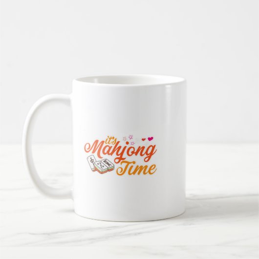 Niedlich Mahjong spielt seine Mahjong Time Mahjong Kaffeetasse (Links)