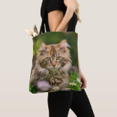 Niedlich Maine Coon Kitten Cat Blume Wiese - Shopp Tasche (Von Nahem)