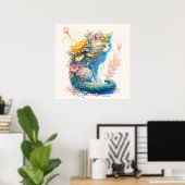 Niedlich Majestic Kitty Cat Illustration Poster (Heimbüro)