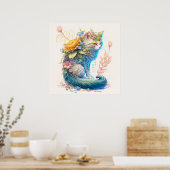 Niedlich Majestic Kitty Cat Illustration Poster (Küche)