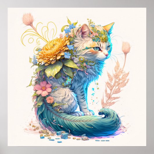 Niedlich Majestic Kitty Cat Illustration Poster (Vorne)