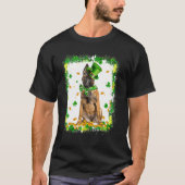 Niedlich Malinois Dog St Patricks Day Irish Kleebl T-Shirt (Vorderseite)