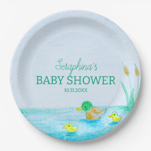 Niedlich Mallard Duck Baby Duck Pappteller