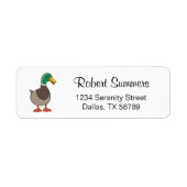 Niedlich Mallard Duck Rücksendeadresse (Vorne)