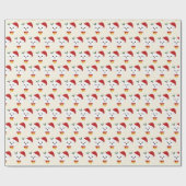 Niedlich maltesisch mit Weihnachtsmannmütze Muster Geschenkpapier (Flach)