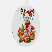 Niedlich maltesische Rentier Weihnachtsbeleuchtung Ornament Aus Metall (Vorderseite Rechts)