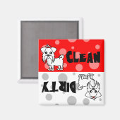 Niedlich Maltesische Sauberkeit / Geschirrspülmasc Magnet (Vorderseite/Rückseite)