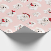 Niedlich maltesisches Bolonka-Muster Geschenkpapier (Ecke)