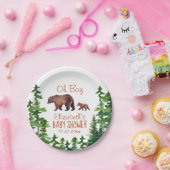 Niedlich Mama Baby Bear Boy Baby Dusche Pappteller (Party)