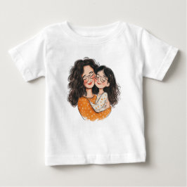 Niedlich Mama Baby T-shirt