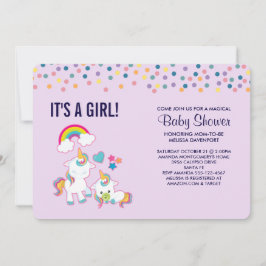 Niedlich Mama & Baby Unicorn Magical Baby Shower Einladung