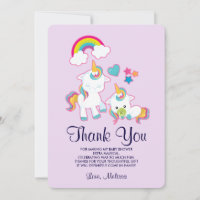 Niedlich Mama & Baby Unicorn Magical Vielen Dank