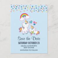 Niedlich Mama & Baby Unicorn Magisch Save the Date