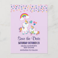 Niedlich Mama & Baby Unicorn Magisch Save the Date