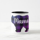 Niedlich Mama-Bär, blau, lila rosa kariert Tasse (Zentrum)